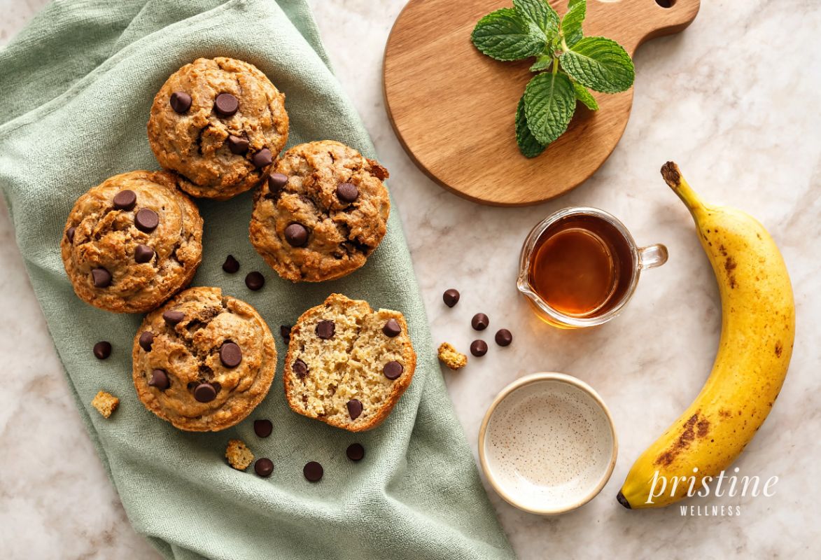 Banana Spelt Choc Chip Muffins, step photo